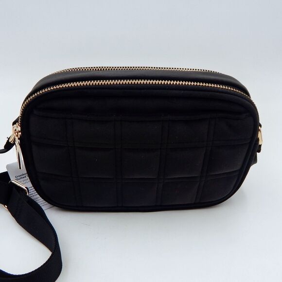 Lululemon Crossbody Camera Bag Quilted Velour 2L Black Gold 8-1/2 Inch - Picture 4 of 14